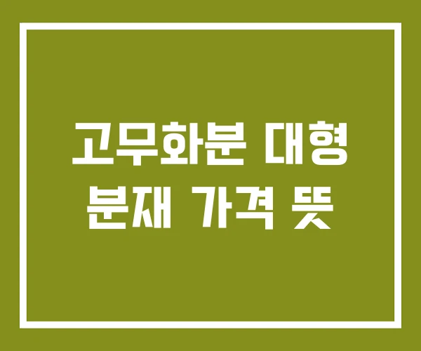 고무화분 대형 분재 가격 뜻