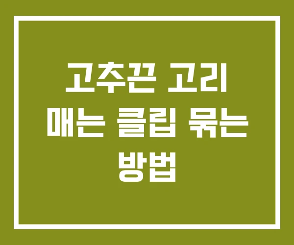고추끈 고리 매는 클립 묶는 방법