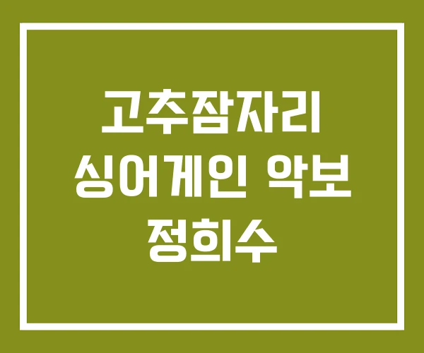 고추잠자리 싱어게인 악보 정희수
