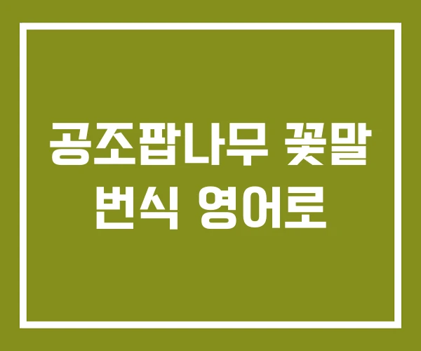 공조팝나무 꽃말 번식 영어로