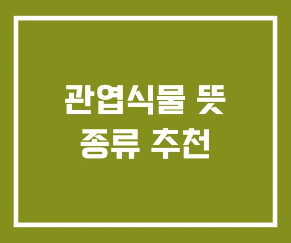 관엽식물 뜻 종류 추천