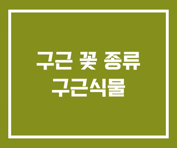 구근 꽃 종류 구근식물