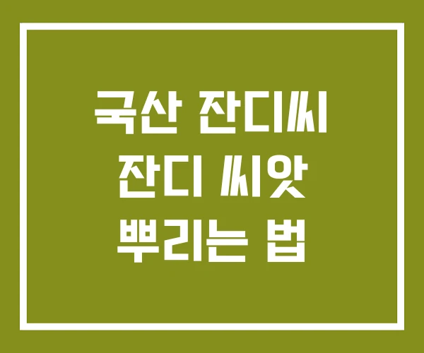 국산 잔디씨 잔디 씨앗 뿌리는 법