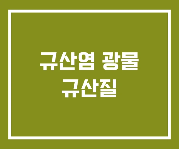 규산염 광물 규산질