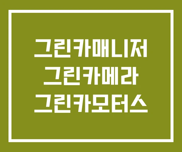 그린카매니저 그린카메라 그린카모터스