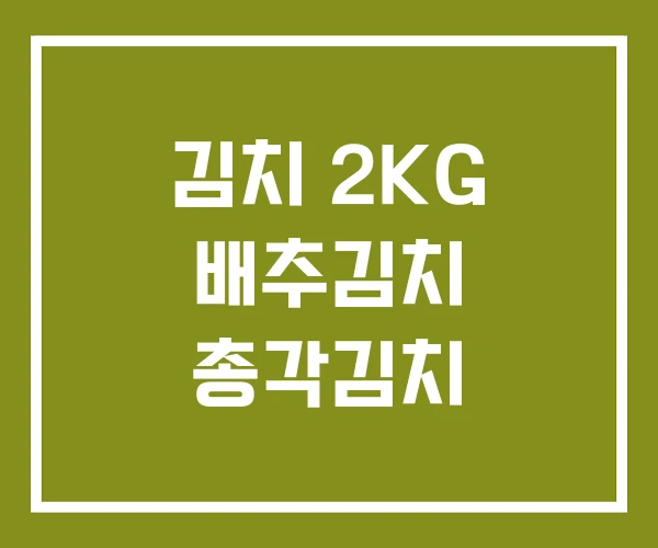 김치 2KG 배추김치 총각김치