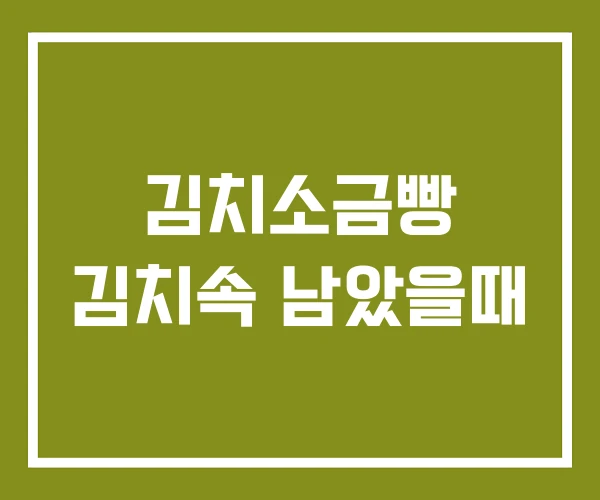 김치소금빵 김치속 남았을때