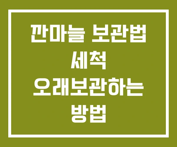 깐마늘 보관법 세척 오래보관하는 방법