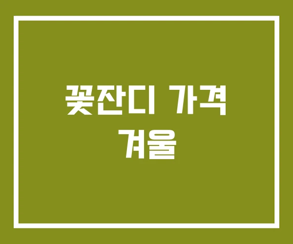 꽃잔디 가격 겨울