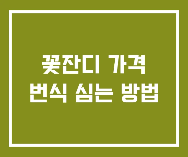 꽃잔디 가격 번식 심는 방법