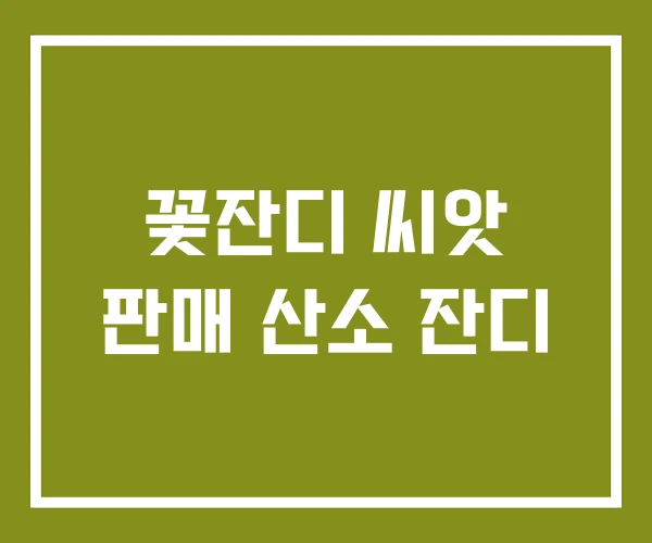 꽃잔디 씨앗 판매 산소 잔디