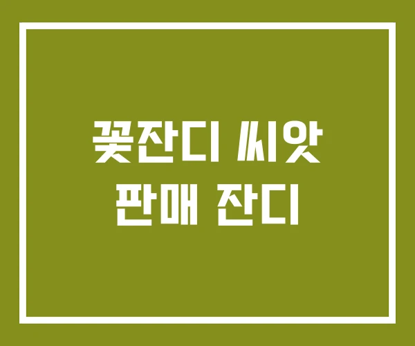 꽃잔디 씨앗 판매 잔디