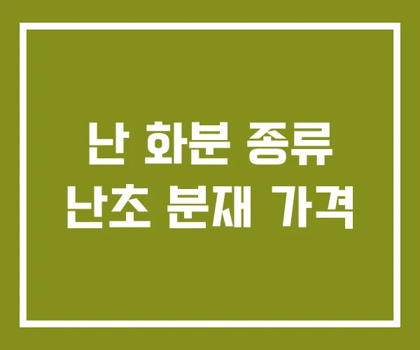 난 화분 종류 난초 분재 가격