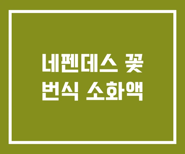 네펜데스 꽃 번식 소화액