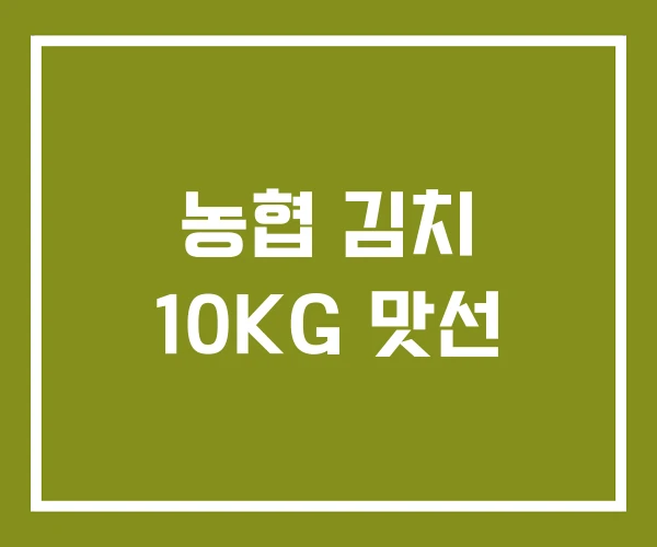 농협 김치 10KG 맛선