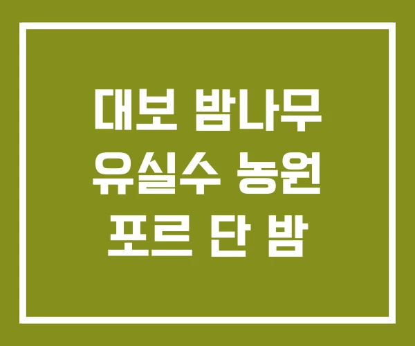 대보 밤나무 유실수 농원 포르 단 밤
