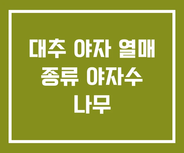 대추 야자 열매 종류 야자수 나무