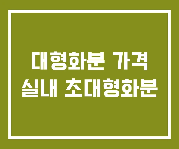 대형화분 가격 실내 초대형화분