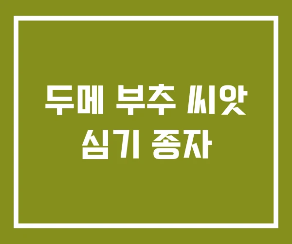 두메 부추 씨앗 심기 종자
