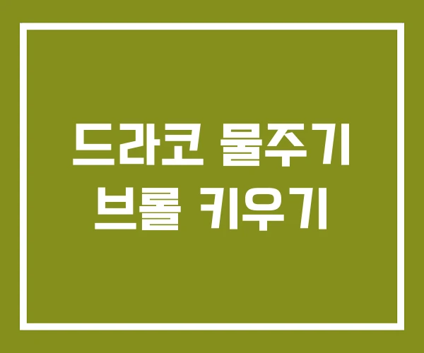 드라코 물주기 브롤 키우기