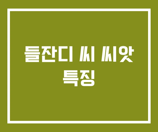 들잔디 씨 씨앗 특징