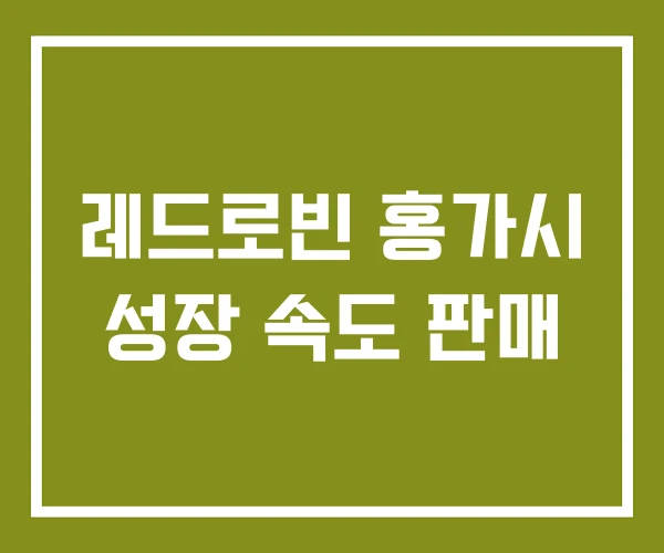 레드로빈 홍가시 성장 속도 판매