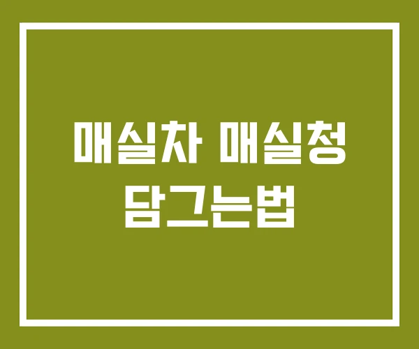 매실차 매실청 담그는법