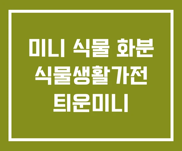 미니 식물 화분 식물생활가전 틔운미니