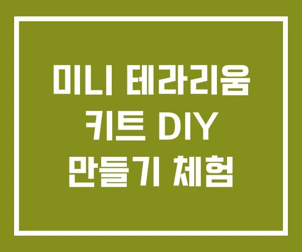 미니 테라리움 키트 DIY 만들기 체험