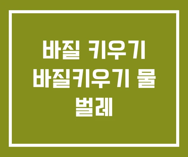 바질 키우기 바질키우기 물 벌레