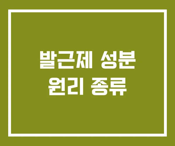 발근제 성분 원리 종류