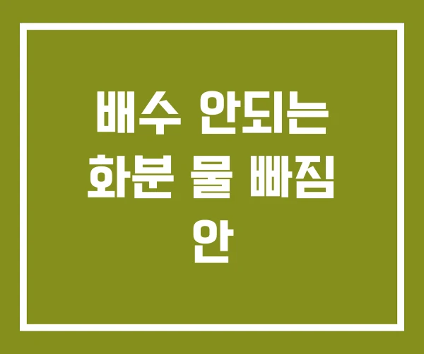 배수 안되는 화분 물 빠짐 안