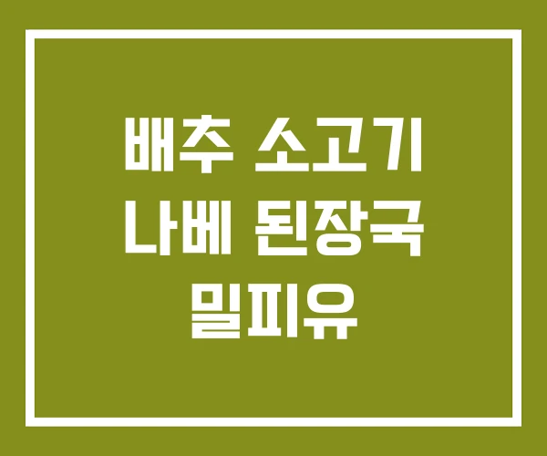 배추 소고기 나베 된장국 밀피유