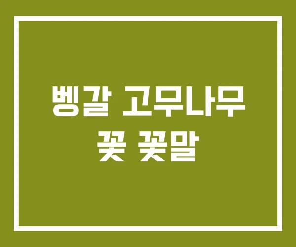 벵갈 고무나무 꽃 꽃말