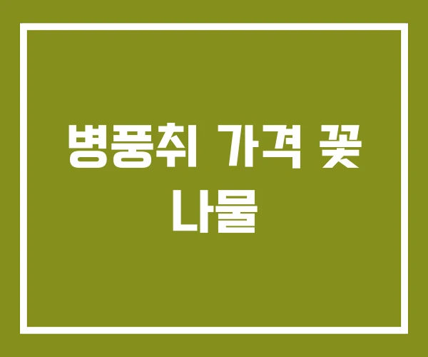 병풍취 가격 꽃 나물