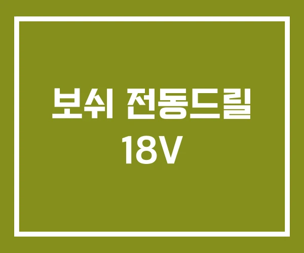 보쉬 전동드릴 18V