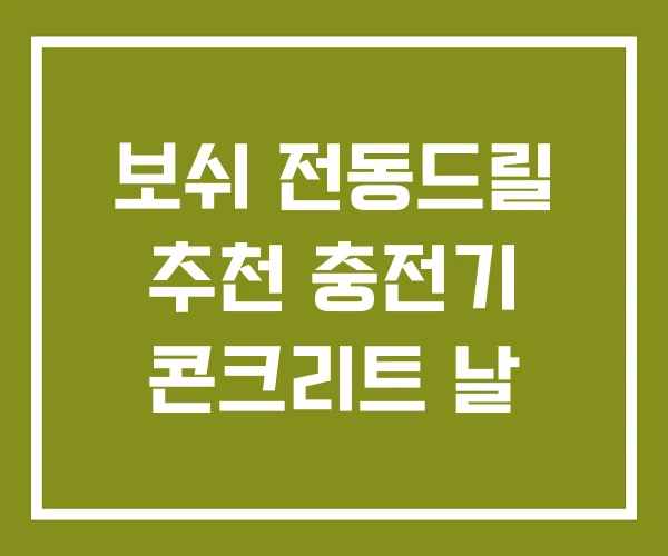 보쉬 전동드릴 추천 충전기 콘크리트 날