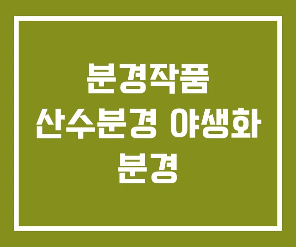 분경작품 산수분경 야생화 분경