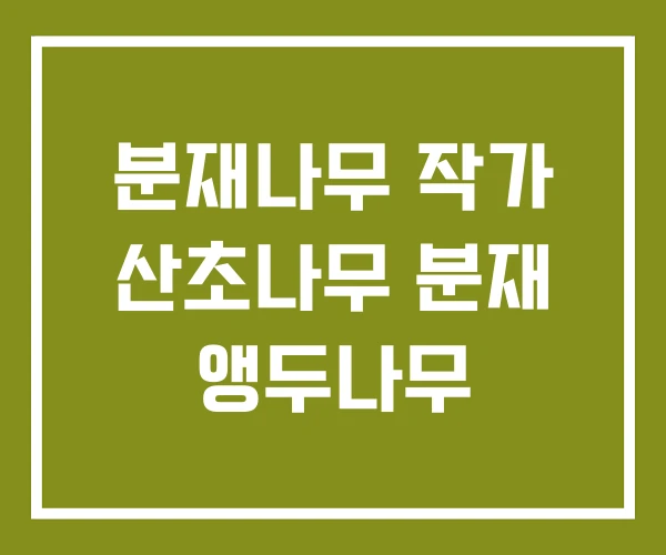 분재나무 작가 산초나무 분재 앵두나무