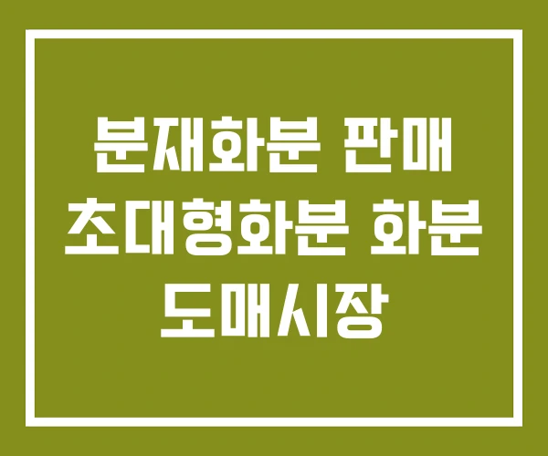 분재화분 판매 초대형화분 화분 도매시장