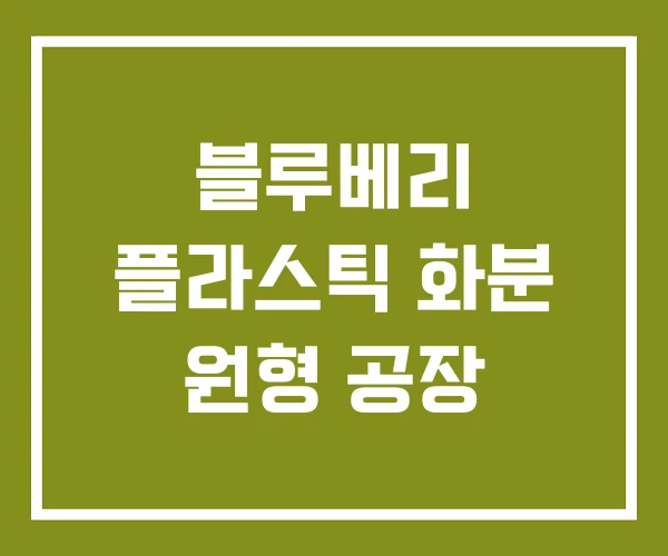 블루베리 플라스틱 화분 원형 공장
