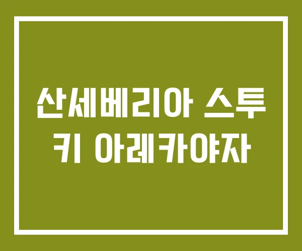 산세베리아 스투 키 아레카야자