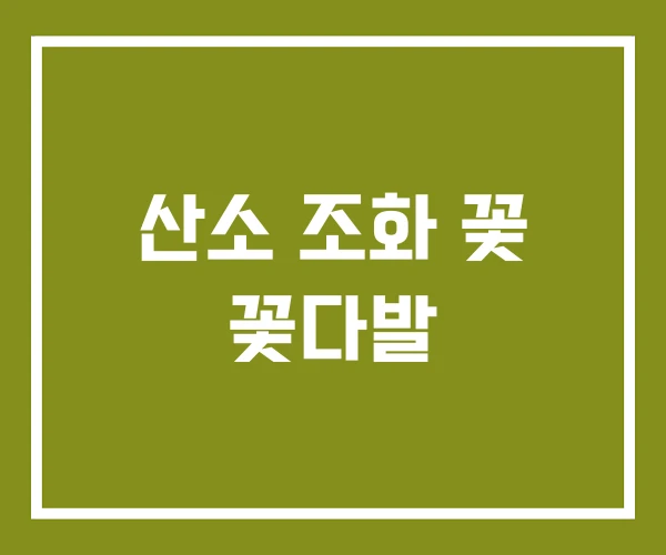산소 조화 꽃 꽃다발