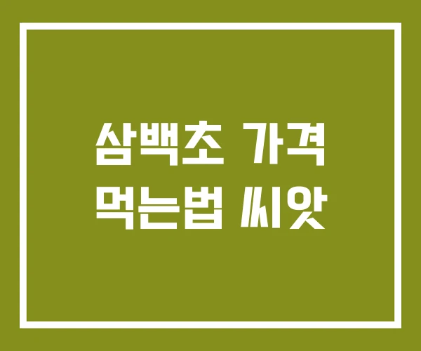 삼백초 가격 먹는법 씨앗