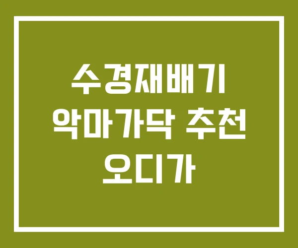 수경재배기 악마가닥 추천 오디가