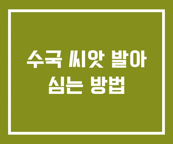 수국 씨앗 발아 심는 방법