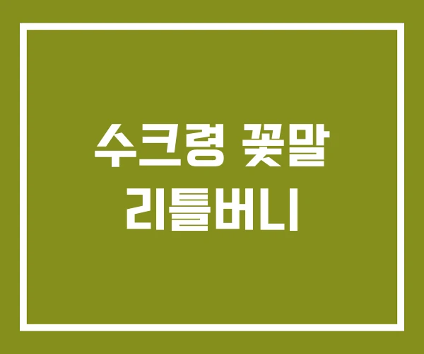 수크령 꽃말 리틀버니