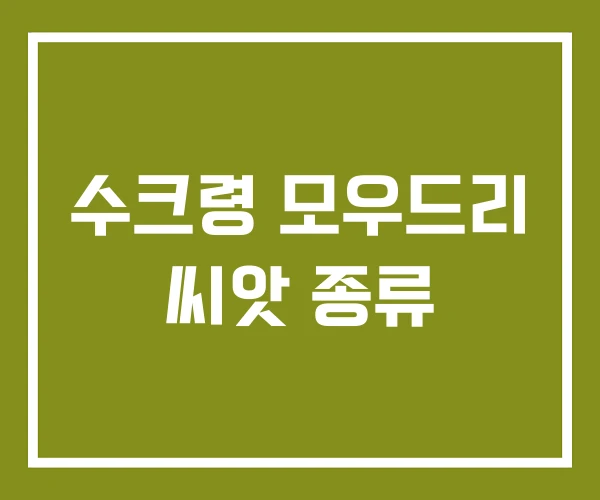 수크령 모우드리 씨앗 종류