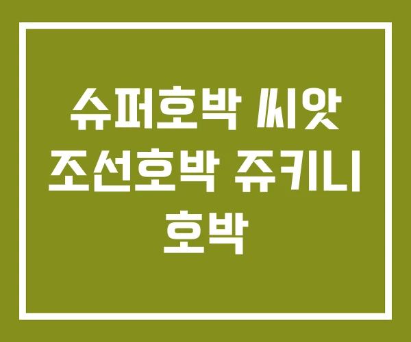 슈퍼호박 씨앗 조선호박 쥬키니 호박