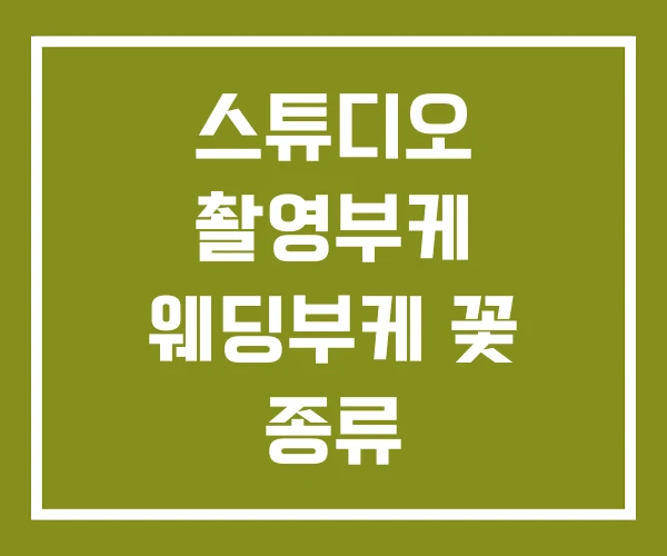 스튜디오 촬영부케 웨딩부케 꽃 종류